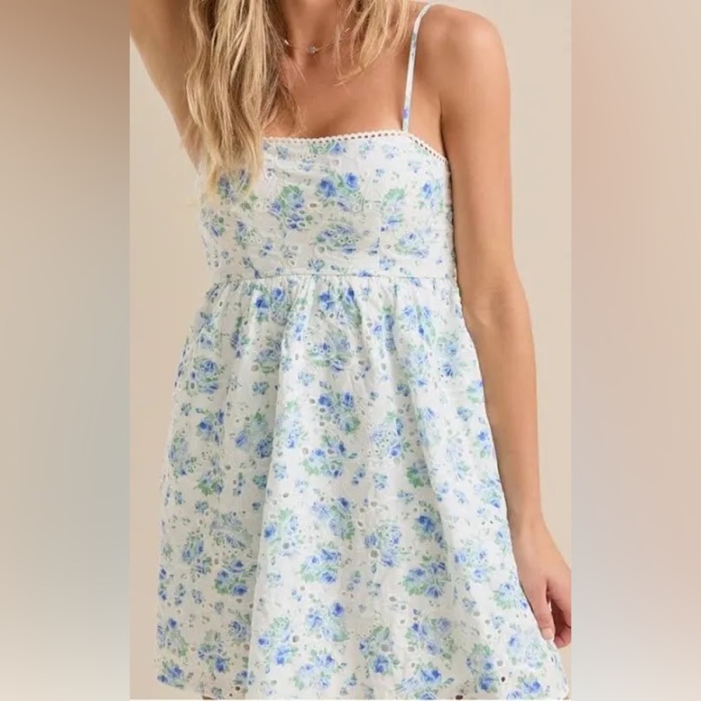Altar’d State Corrine Blue/Ivory Multi‎ Floral Dress Size XL NWT MSRP $76